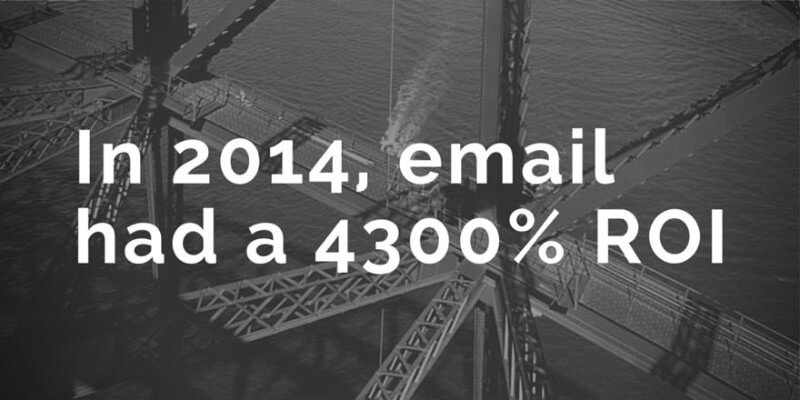 in 2014, email had a 4300% return on investment