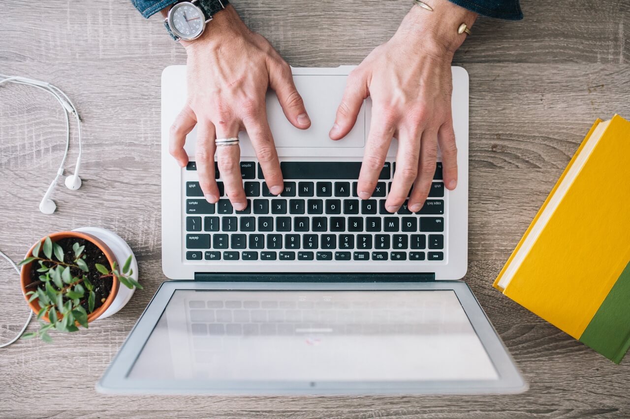 person on a laptop computer