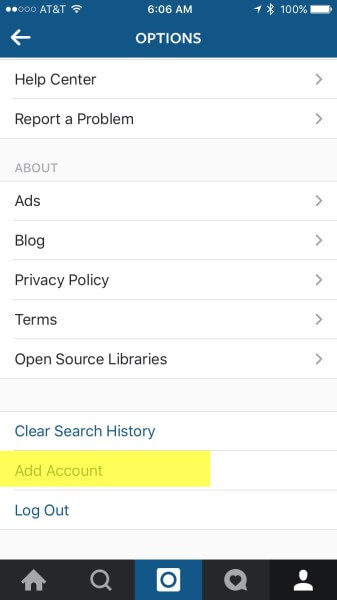 add account to instagram