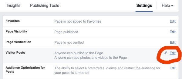 how to control visitor posts to your facebook page