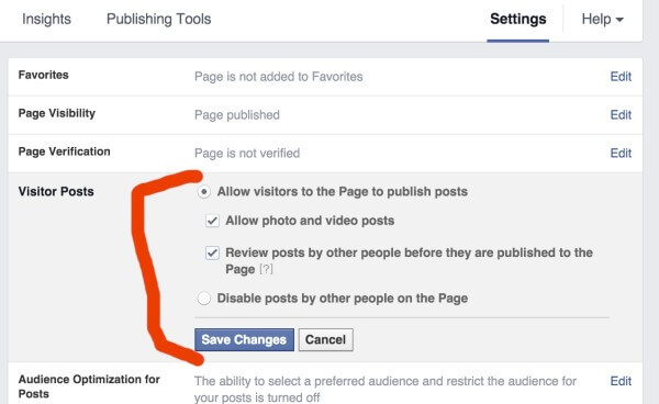 how to control visitor posts to your facebook page