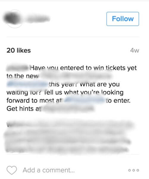 instagram contest no entries