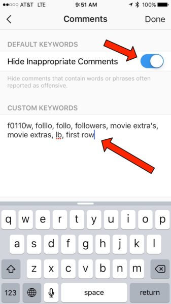 filter your instagram comments